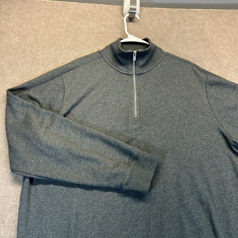American Tall Wearever 1/4 Zip Pullover Men's XLT TALL Gray Mock French Terry